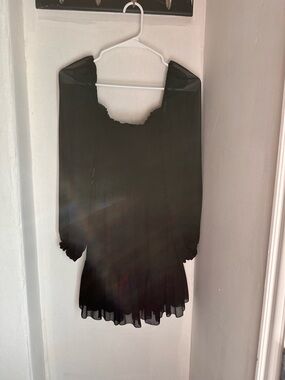 Wilfred Black Long-Sleeve Mini Dress